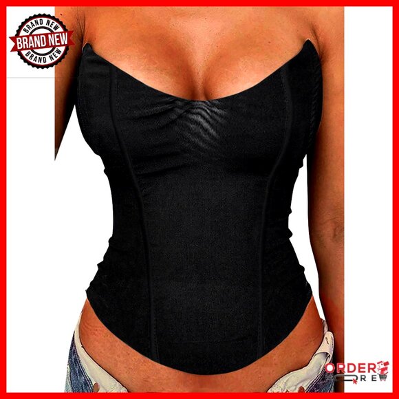 Mesh Corset Top Strapless Bustier Y2K Chic Club Party Wear Lace Up